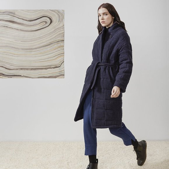 SOLD-Rujuta Sheth-UMA QUILTED COAT- Eclipse - Picture 1 of 4